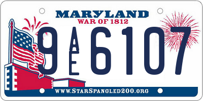MD license plate 9AE6107