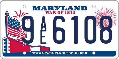 MD license plate 9AE6108