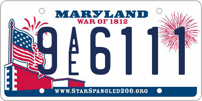 MD license plate 9AE6111