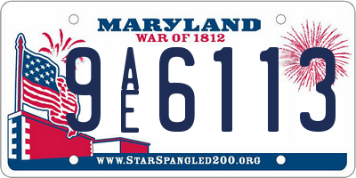 MD license plate 9AE6113
