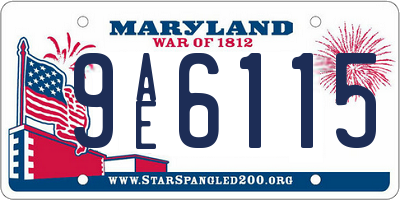 MD license plate 9AE6115