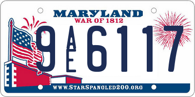 MD license plate 9AE6117