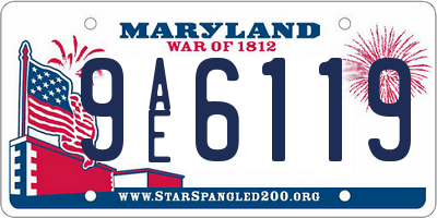 MD license plate 9AE6119