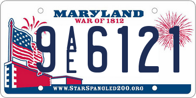 MD license plate 9AE6121