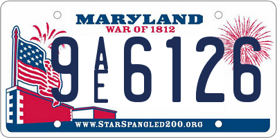 MD license plate 9AE6126