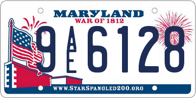 MD license plate 9AE6128
