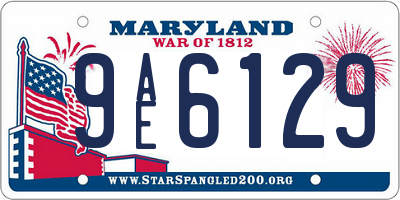MD license plate 9AE6129