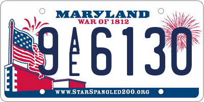 MD license plate 9AE6130