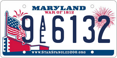 MD license plate 9AE6132