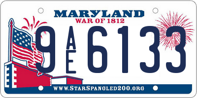 MD license plate 9AE6133