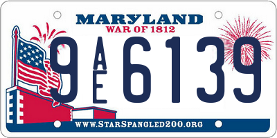MD license plate 9AE6139