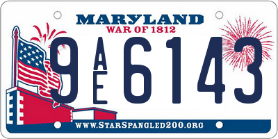 MD license plate 9AE6143