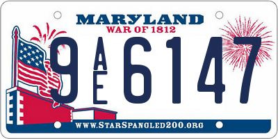 MD license plate 9AE6147
