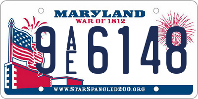 MD license plate 9AE6148