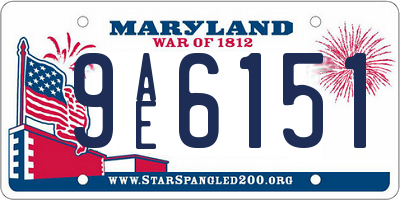 MD license plate 9AE6151
