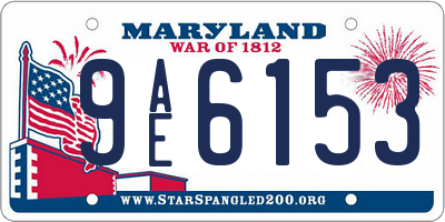 MD license plate 9AE6153
