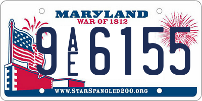 MD license plate 9AE6155