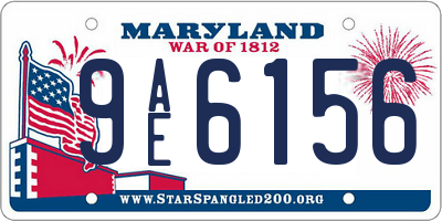 MD license plate 9AE6156