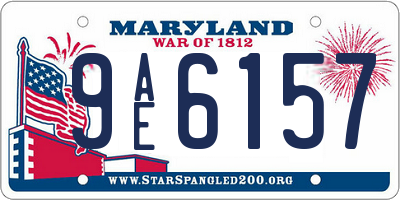 MD license plate 9AE6157