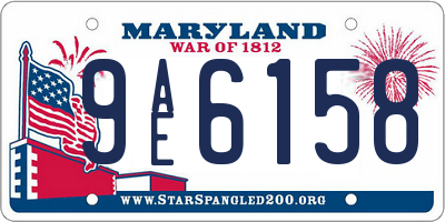 MD license plate 9AE6158