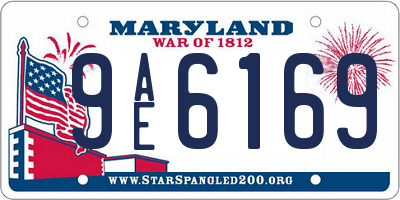 MD license plate 9AE6169