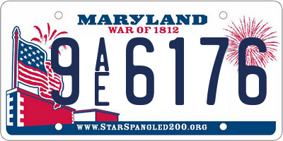 MD license plate 9AE6176