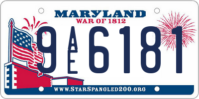 MD license plate 9AE6181