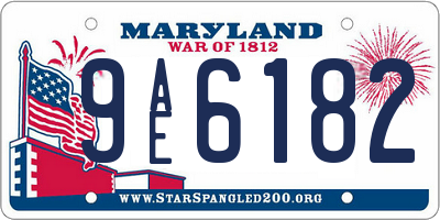 MD license plate 9AE6182