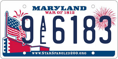 MD license plate 9AE6183