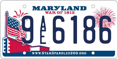 MD license plate 9AE6186