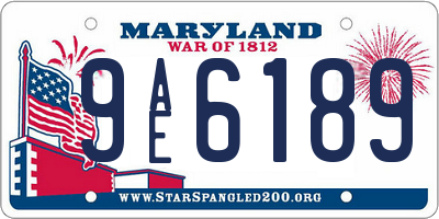 MD license plate 9AE6189