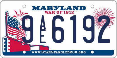 MD license plate 9AE6192