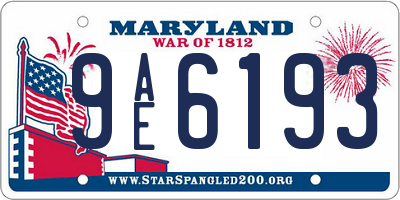 MD license plate 9AE6193
