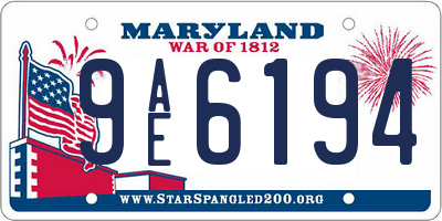 MD license plate 9AE6194