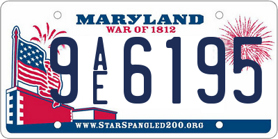 MD license plate 9AE6195
