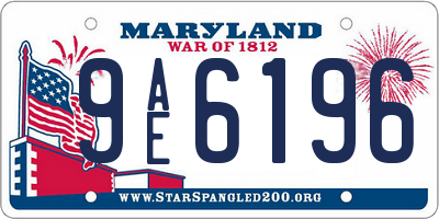 MD license plate 9AE6196
