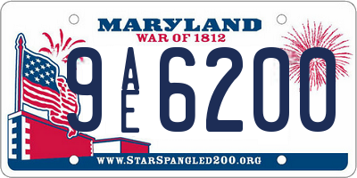 MD license plate 9AE6200