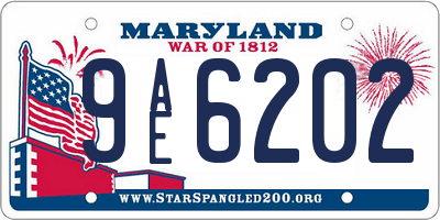 MD license plate 9AE6202