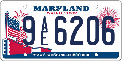 MD license plate 9AE6206