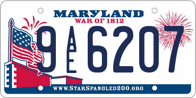 MD license plate 9AE6207