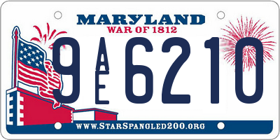 MD license plate 9AE6210