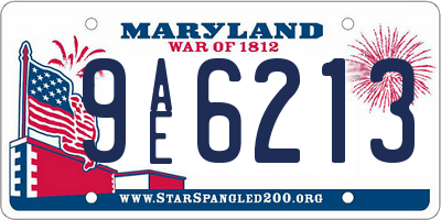 MD license plate 9AE6213