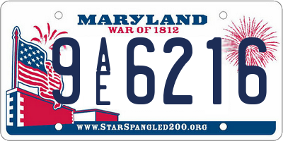 MD license plate 9AE6216