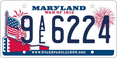 MD license plate 9AE6224