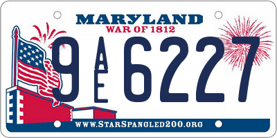 MD license plate 9AE6227