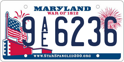 MD license plate 9AE6236