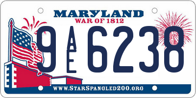 MD license plate 9AE6238