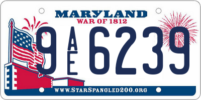 MD license plate 9AE6239