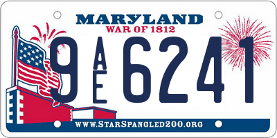 MD license plate 9AE6241