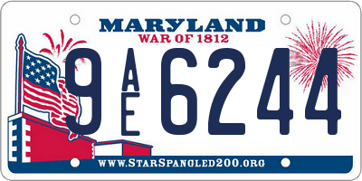 MD license plate 9AE6244